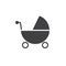 Baby stroller icon vector