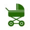 Baby stroller solid icon. Baby carriage vector illustration isolated on white