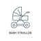 Baby stroller vector line icon, linear concept, outline sign, symbol