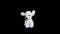 Baby stuffed toy, white little dog on black background