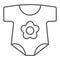 Baby suit thin line icon. Newborn clothes vector illustration isolated on white. Baby dress outline style design