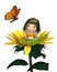 Baby Sunflower Fairy with Butterfly