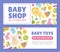 Baby Toy Store and Shop Banner Design Vector Template