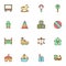 Baby toys filled outline icons set