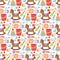 Baby toys icons cartoon family kid toyshop design cute boy and girl childhood art diaper love rattle seamless pattern