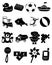 Baby toys icons set