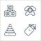 baby and toys line icons. linear set. quality vector line set such as baby powder, pyramid, pijama