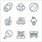 baby and toys line icons. linear set. quality vector line set such as cradle, abacus, rattle, baby girl, car toy, baby monitor,