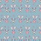 Baby toys seamless pattern. Teddy bear and bunny. Child concept clothes texture.