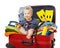 Baby Travel Suitcase, Child Sit in Traveling Baggage, Kid on White