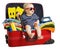 Baby Travel Suitcase, Child Sitting in Traveling Bag, Kid on White