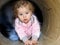 Baby in a tunnel