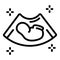 Baby ultrasound image icon, outline style