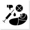 Baby vaccination glyph icon