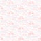Baby vector seamless pattern. Pastel pink fun windy sky clouds print for textile.