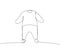 Baby warm suit one line art. Continuous line drawing of clothes, dress, children s, wardrobe, dress up, neat