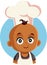 Baby Wearing Cook Hat Vector Cartoon Illustration