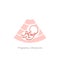 Baby in womb. UltrasoundÑŽ Fetus symbol. Round logo