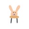 Baby wooden chair in the shape of a rabbit