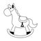 Baby wooden horse toy black and white