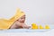 Baby in a yellow towel