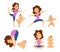 Baby yoga. Mutual exercises with mother and her baby. Different poses and exercises for beginners. Cartoon characters