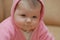 Babygirl in rose hood