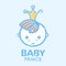 Babyish emblem with cute little boy