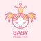 Babyish emblem with cute little girl