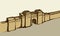 Babylonian Gate. Vector drawing scene