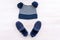 Babys blue hat,beanie and sneakers. Set of children\\\'s clothes and accessories for spring, autumn. Fashion