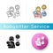 Babysitter pay rate icon. Income from babysitting services. Earn money for child care. Woman with infant baby on part