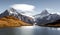 Bachalpsee lake in Swiss Alps mountains