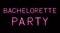 Bachelorette party hot pink realistic neon sign on black background. Hens party decoration. Girls night out. Wedding planning and