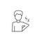 Back ache body broken icon. Simple line, outline  of human skeleton icons for ui and ux, website or mobile application on