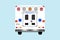 Back of ambulance car vector