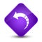 Back arrow icon elegant purple diamond button