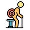 Back arthritis icon vector flat