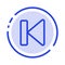 Back, Beginning, Control, Media, Start Blue Dotted Line Line Icon