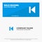 Back, Beginning, Control, Media, Start SOlid Icon Website Banner and Business Logo Template