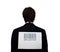 Back of businessman with barcode