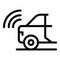 Back car sensor icon outline vector. Road sign