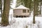 Back country Yurt winter forest with snow