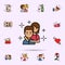 back, couple, female, man, ride icon. Universal set of love story for website design and development, app development