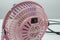 Back of cute pink portable usb desk fan