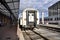 Back door of last wagon of a train in a station