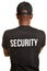 Back of doorman with security shirt