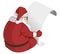 Back Face Santa Claus Reading Letter Illustration