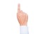 Back Hand of businessman index finger pointing upwards isolated