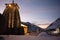 Back of Kedarnath temple at night  Shivratri